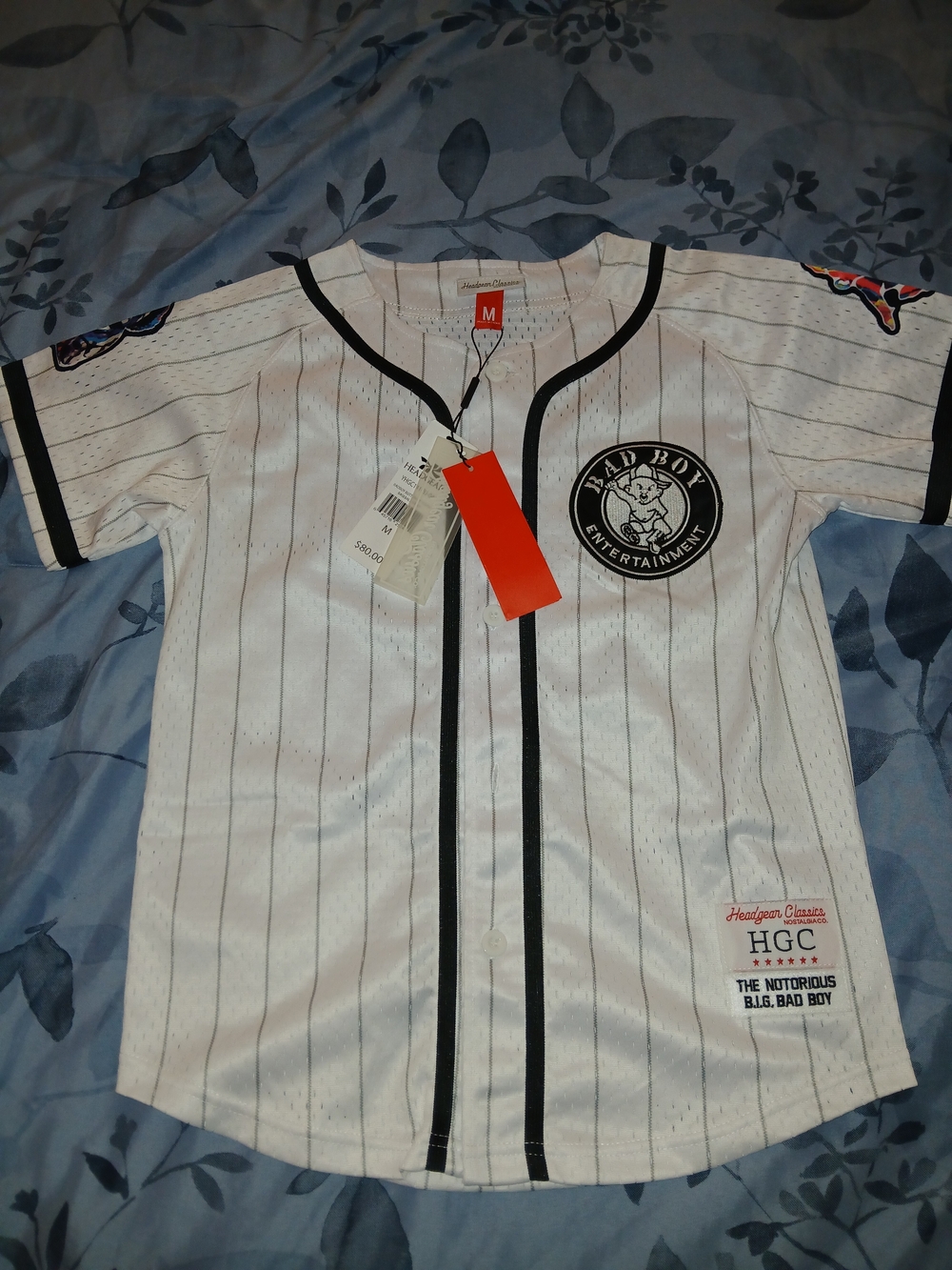 Bad Boy Kids' White Pinstripe Baseball Jersey